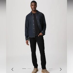 Paige Transcend Federal Slim Straight Jean Black Shadow